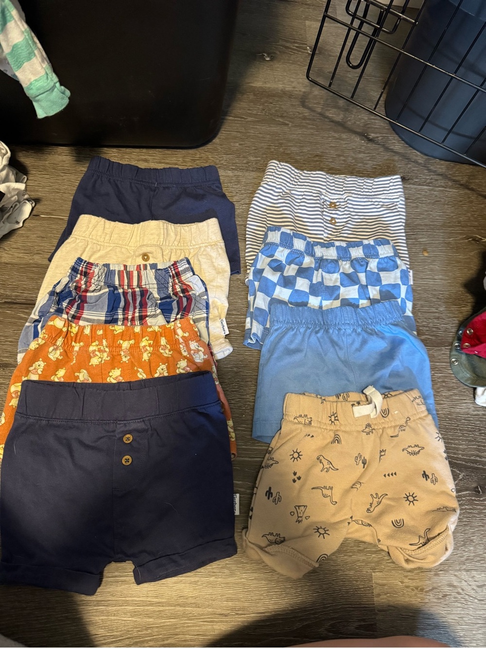 Kids 9-Pack Mixed Color Cotton Shorts Bundle